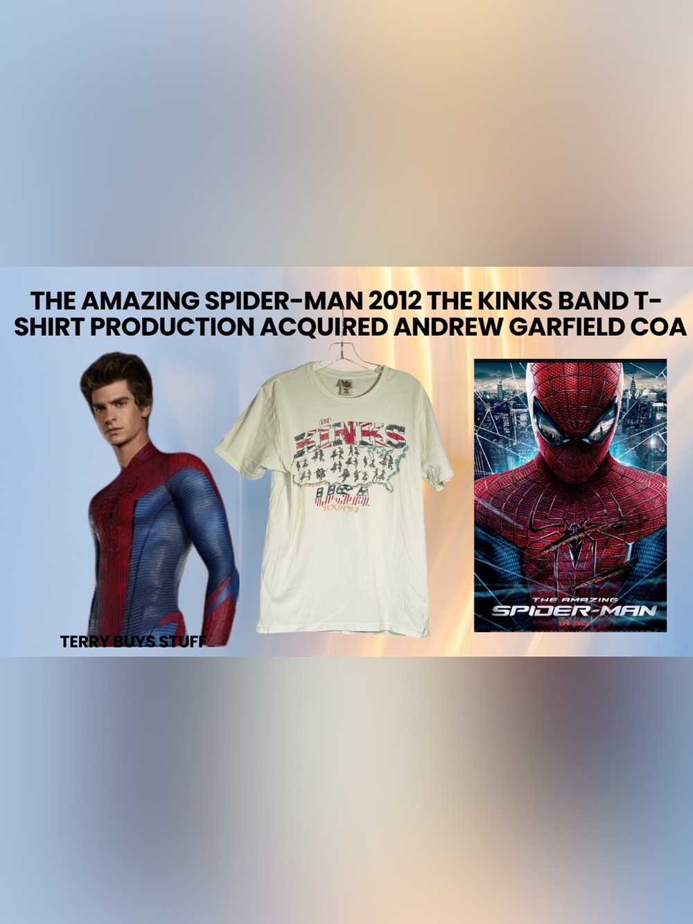 The Amazing Spider-Man 2012 The Kinks Band T-Shirt Production Acquired Andrew G